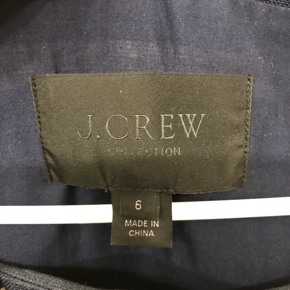 J. Crew Navy/Cream Striped Top w/ Decorative Neck - Picture 3 of 4